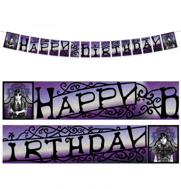 Girlande Papier Happy Birthday WEDNESDAY © 200cm X 19cm