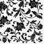 20 Servietten 24x24 cm - Arabesque white-black