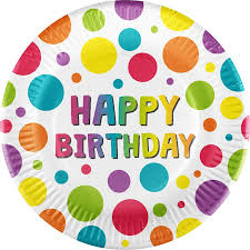 10 Teller Birthday Dots 23cm