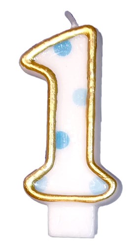 Kerze Zahl ’1’ blau (8,5 cm)