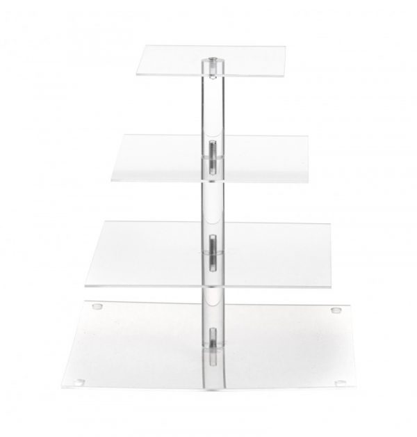 Etagere 4 Etagen aus Plexiglas 30cm x 30cm Höhe 32cm
