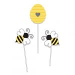3 Tisch Deko Sticks Bumblebee Baby Biene