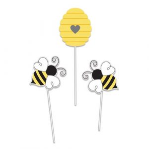 3 Tisch Deko Sticks Bumblebee Baby Biene