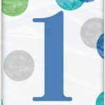 Tischdecke Dots First Birthday blau (137x213cm)
