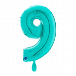 Folienballon Medium 9 Tiffany  66 cm