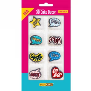 35541_Zuckerdekor_3D_PopArt_1 3D Cake Dekor Pop Art (8 Stück)