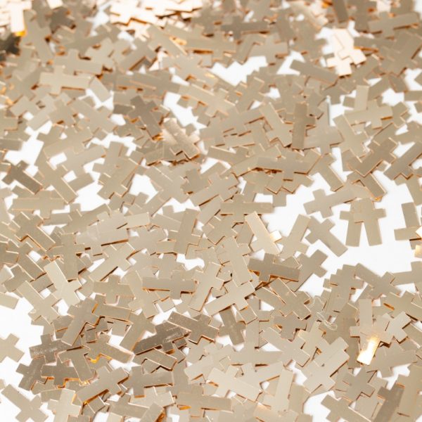 Tischkonfetti Kreuz Rose Gold - 14 Gramm