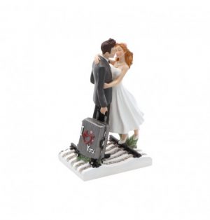 Figur-Brautpaar mit Koffer 11CM X 7.5CM X 18.3CM