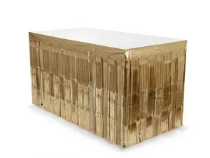Tischumrandung mit Fransen, gold, 300x80cm