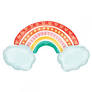 ki Folienballon Wolken mit Regenbogen 93cm