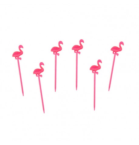 set-20-pics-flamants-pp-rose-8cm Cake Topper/Cupcake-Picks Flamingo 20stk. 8cm