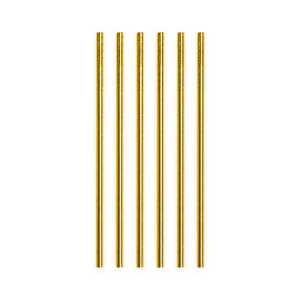 20 Goldene Strohhalme aus Papier 19,7 cm