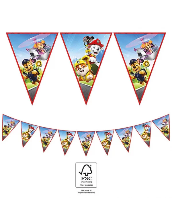 Paw Patrol Paper Flag Banner (9 flags)