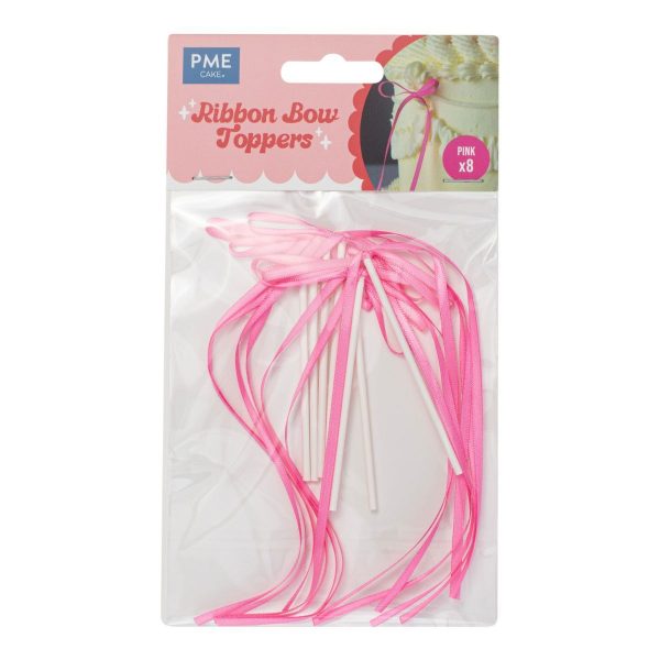 PME Ribbon Schleife Bow Toppers Rosa pk/8