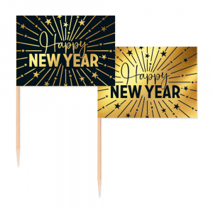 4622 50 Flaggenpicks - Happy New Year