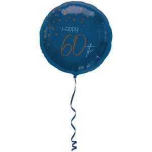 Folienballon Elegant Lush Blau 60 Jahre - 45cm