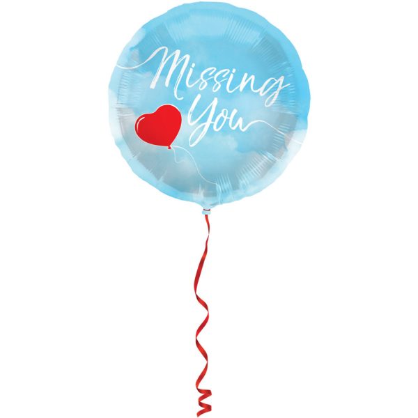 64388 Folienballon 'Missing you!' Blau - 45cm