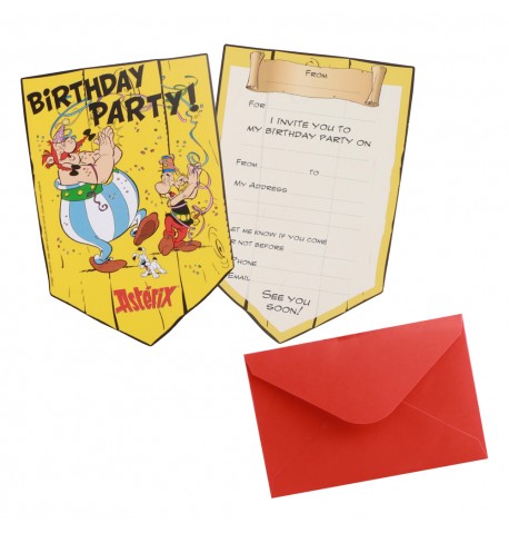 8 CARTONS Einladungen Asterix ® 10CM X 14.8CM