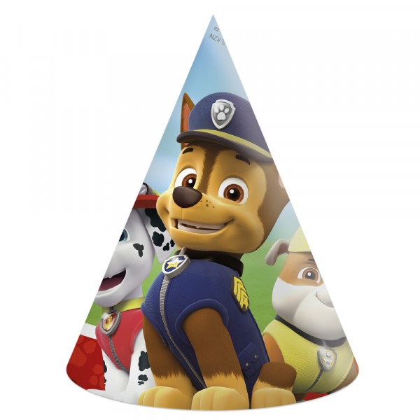 6 Partyhüte - Paw Patrol bereit für Action