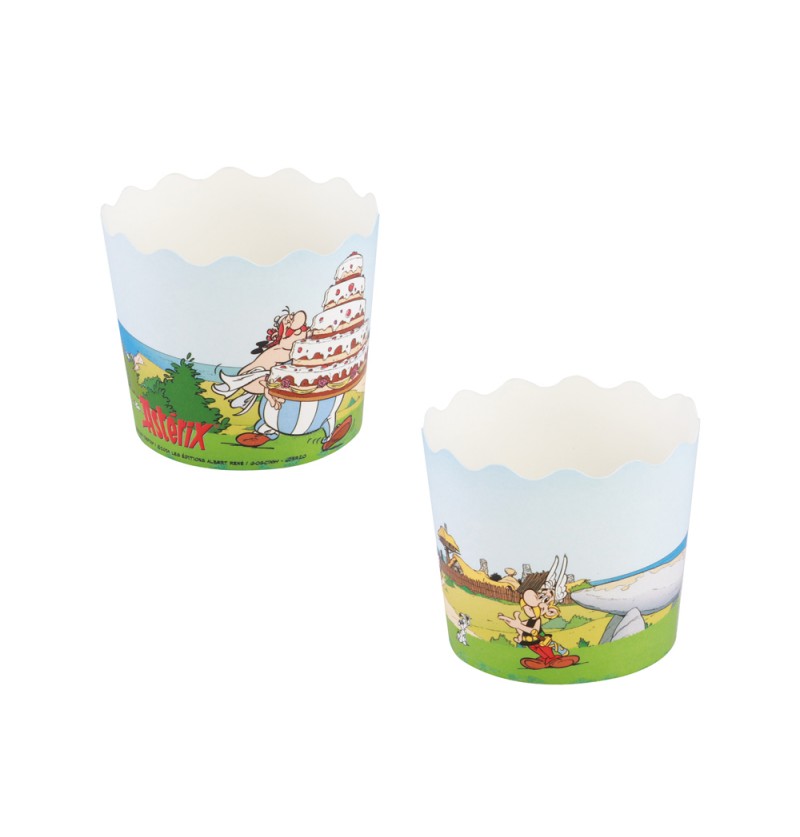 8 Cupcakbecher aus Papier ASTERIX® 6CM/7.5CM X 6CM