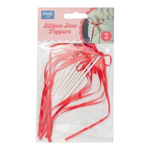 PME Ribbon Schleife Bow Toppers Rot pk/8