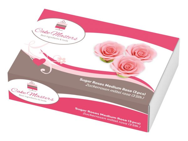 11874_CM118741 Cake-Masters Rosen 35mm rosa Zucker 3 Stück