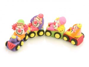 11926_CM119260 Cake-Masters Clowns im Zug Zucker 4er Set