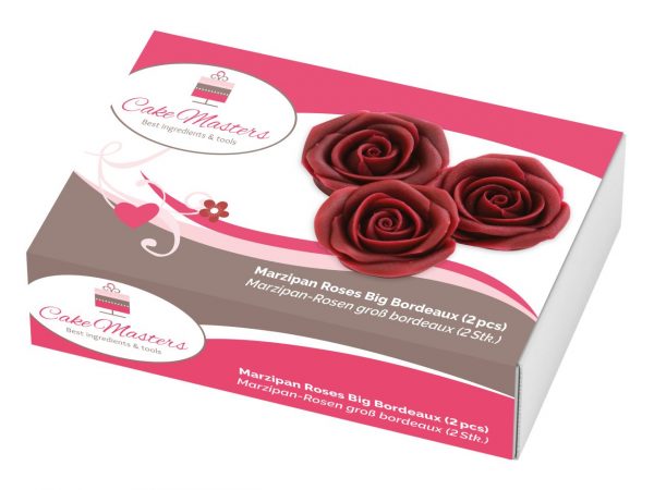 Cake-Masters Marzipan-Rosen groß bordeaux 2 Stück