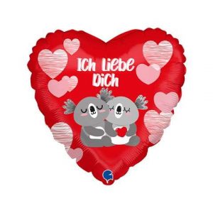Folienballon Herz Ich liebe Dich Koala