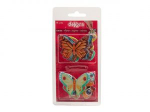 18534_CM185341 Dekora Aufleger Schmetterlinge Oblate 4,5x5cm 8 Stück