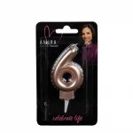 Zahlenkerze "6" Rosegold