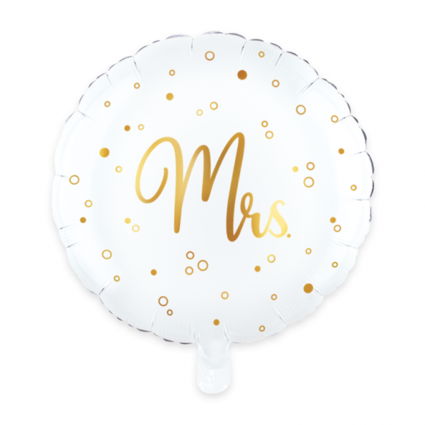 Folienballon  "Mrs" Gold/Weiß 46cm