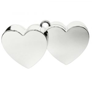 Ballongewicht doppel Herz Silber
