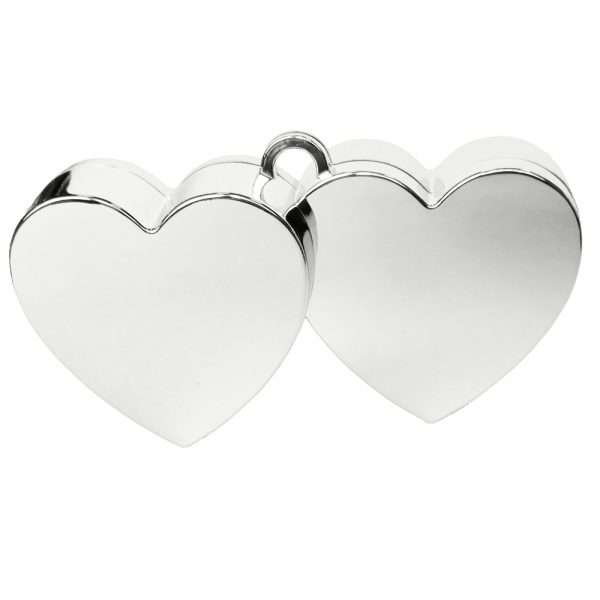 Ballongewicht doppel Herz Silber