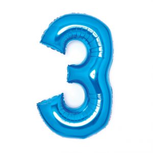5307334-9914053-2-3-338 Folienballon Medium 3 Blau 66 cm