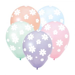 8 Latexballons 12” – 5-seitig – Gänseblümchen