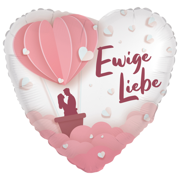 Folienballon Standard Herz - Ewige Liebe - 45 cm