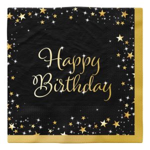 16 Servietten Starlight Birthday 33 x 33 cm