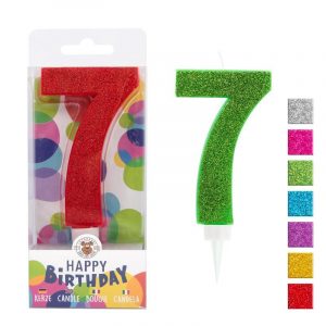 Zahlenkerze 7 Glitter Maxi 9,5cm