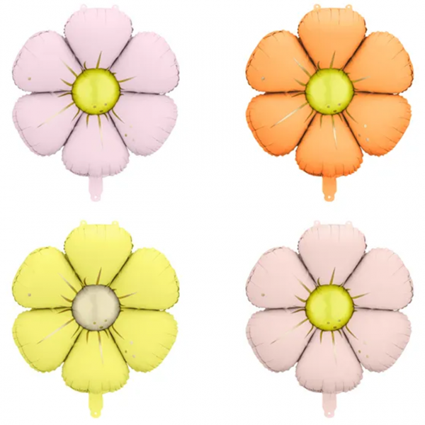 4 Air Filled Folienballons für Girlanden - Daisies - Mix