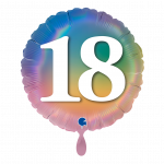 Folienballon Happy 18 Colourful Rainbow 46cm