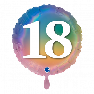 Folienballon Happy 18 Colourful Rainbow 46cm