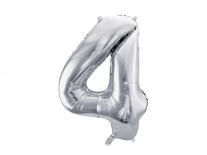 Folienballon Medium 4 Silber 72 cm