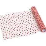Tüll Tischläufer Herzen, Rot, 0,36 x 9 m