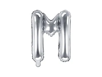 icon_FB2M-M-018_01_S Air-Filled Folienballon Buchstabe "M'', 35cm, silber