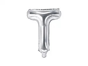 Air-Filled Folienballon Buchstabe "T'', 35cm, silber