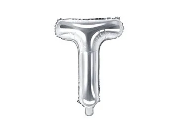 icon_FB2M-T-018_01_S Air-Filled Folienballon Buchstabe "T'', 35cm, silber