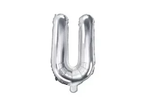 Air-Filled Folienballon Buchstabe "U'', 35cm, silber
