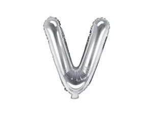 Air-Filled Folienballon Buchstabe "V'', 35cm, silber