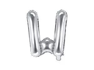 Air-Filled Folienballon Buchstabe "W'', 35cm, silber